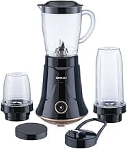 Bajaj NX-01 300 Watts Mixer Grinder | Bullet Mixer Grinder With Powerful Titan Motor & Nutri-Pro Feature | 3 Unbreakable Multipurpose Tranparent Jars | 2 Yrs Warranty 【Black & Copper】