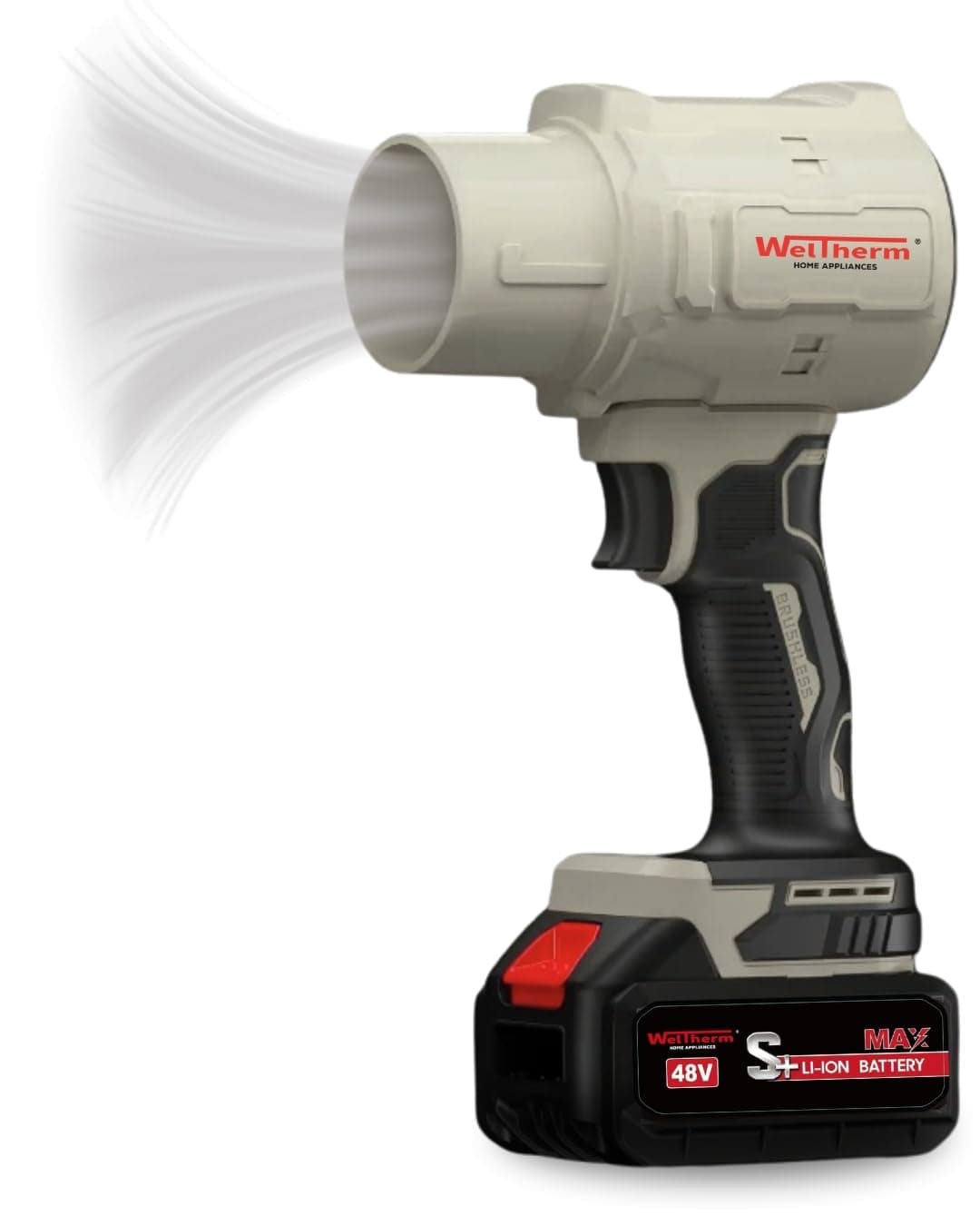 WelTherm 48V Turbo Cordless Air Blower Machine | High-Power Leaf & Dust Blower with Variable Speed Trigger | Portable Handheld Blower for Home, Car, Garden & Road Cleaning X92