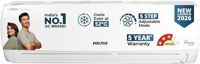 Voltas 1 Ton 3 Star Rating Inverter Split AC(Copper, Memory Restart, Auto Clean (123INV VECTRA ELEGANT, White)