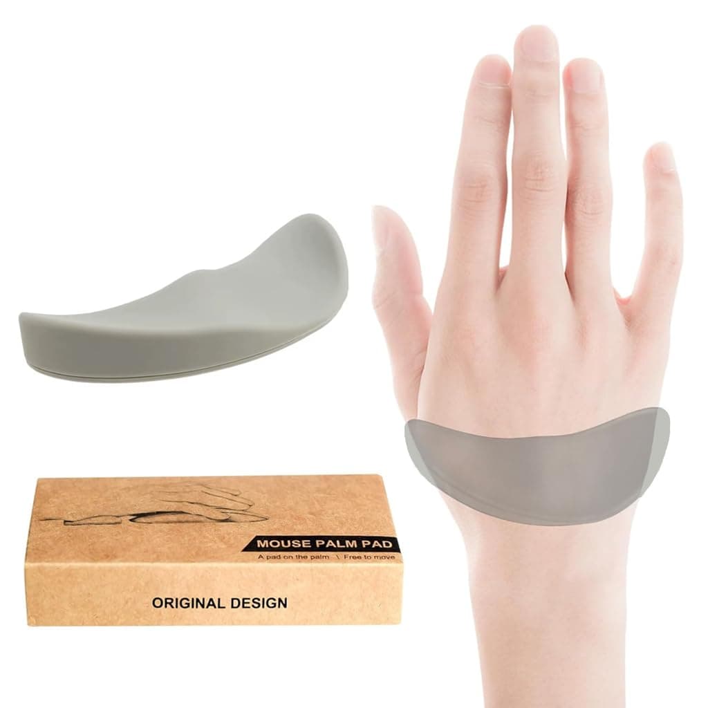 TECPHILE Gaming Mouse Wrist Rest Pad - Ergonomic Right-Hand Support with Soft Silicone Top, ABS Base & Natural Tilt for Office/PC Use Pain-Relief Palm Cushion Silicone Wrist Rest for Gaming, Laptop