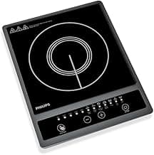 Philips HD4934/00 1300W Induction Cooktop with Triple MOV for 4kW surge protection with soft touch control | 7 Preset Menus | 3 Years warranty on Coil