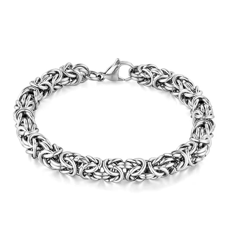 MEENAZ Bracelets for Men Boys brother boyfriend gents Fashion Silver Bracelet for Men Silver Stainless Steel Dual Curb Chain Bracelet Birthday Gift Anniversary Husband valentine gift rakhi bracelet