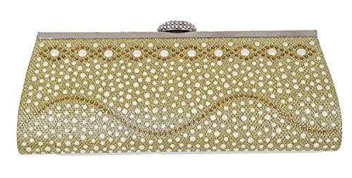 24x7 eMall Clutch With Pearls And Sling, wedding, gathering, outing, parties clutch purse bag for women
