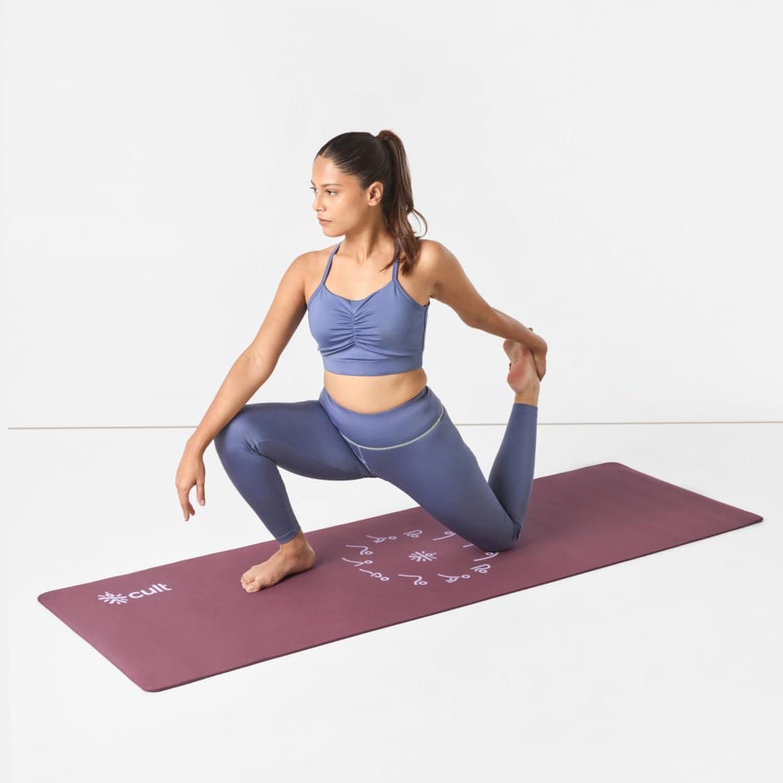 Cult Aroma Infused TPE Yoga Mat 6 mm Anti Skid Non Slip Exercise Mat with Carry Bag for Yoga Workout Gym Wine