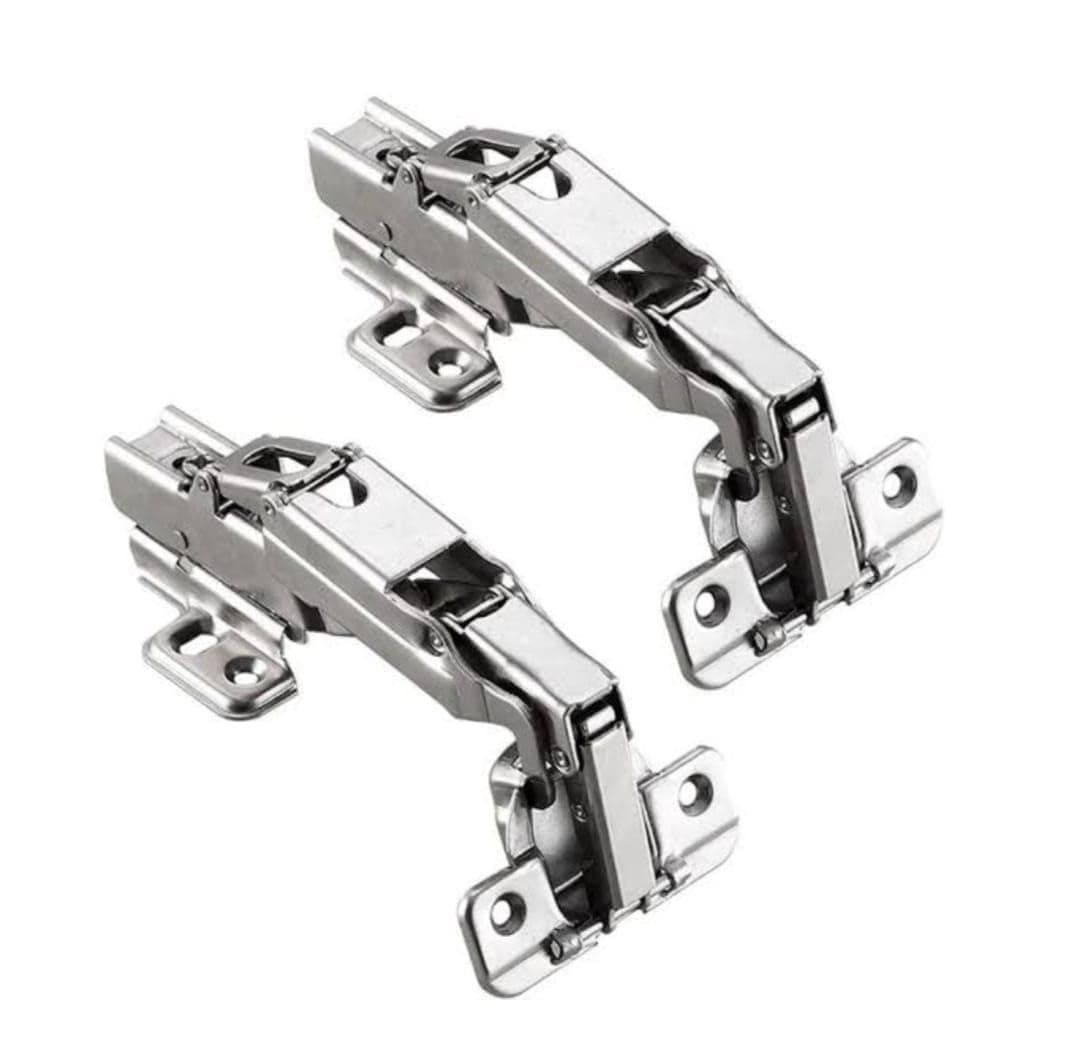 Adison 165-180 Degree Cabinet Hinge Stainless Steel for Wardrobe & Cupboard Doors | Heavy Duty Concealed Hinge with Screws | Soft Close | Pack of 1 Set (2 Pieces) mild Steel