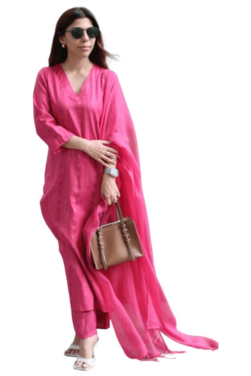 ANNI Designer Women’s Rayon Viscose Printed Straight Kurta with Pant and Dupatta Set | Elegant Ethnic Kurta Pant Dupatta Outfit for Women | Office Festive Casual Wear