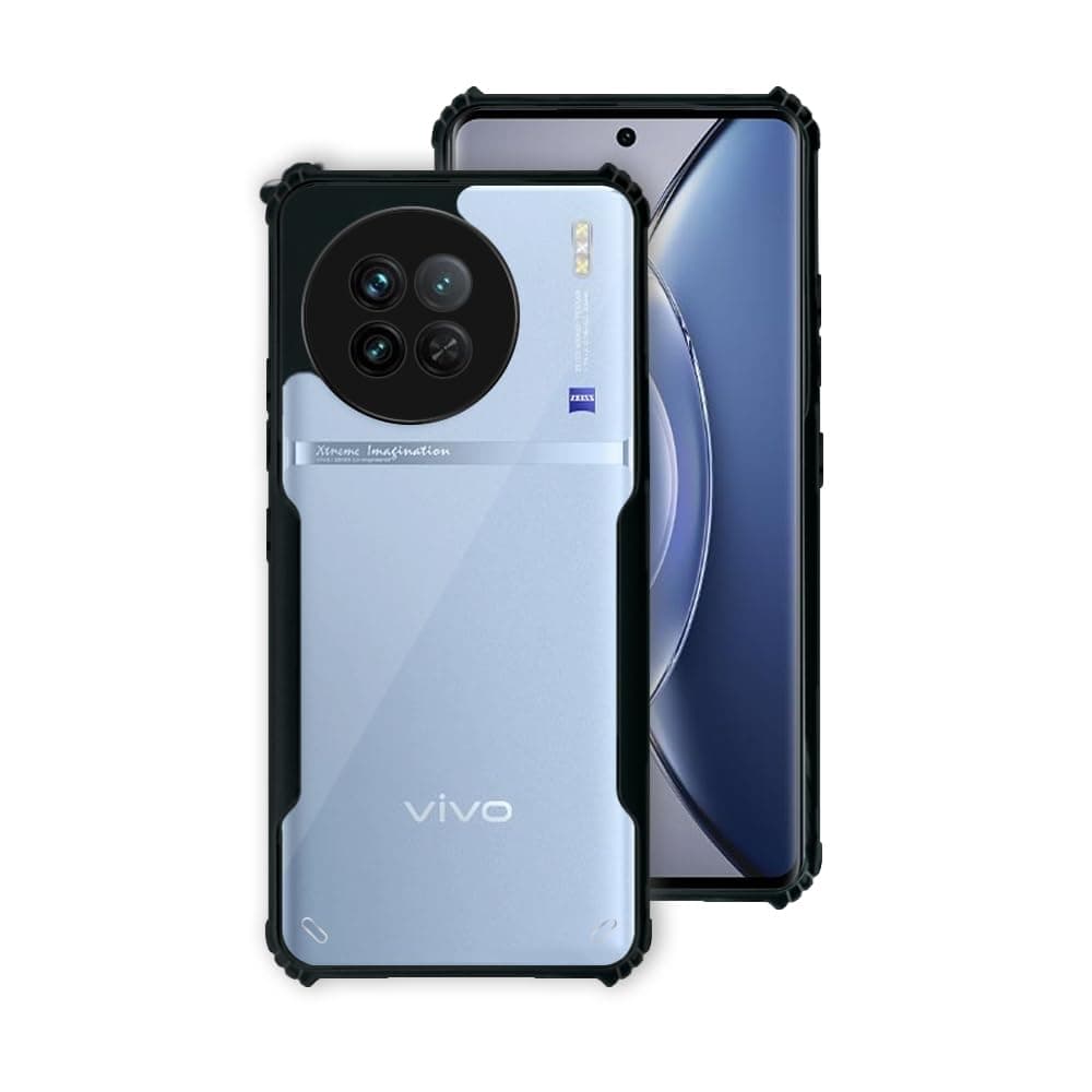 7SEVEN® Ipacky Back Cover for Vivo X90 Mobile Back Case Shock Proof Design Camera Edges Protection Crystal Clear Phone Case Precise Cutouts Matte Black Soft Bumper Cover