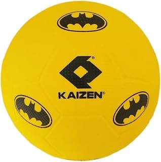 KAIZEN Batman RTM Ball – Size 3 | Roto Moulded PVC Construction | 2 Pattern Design (Black & Yellow)
