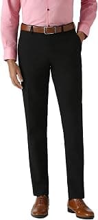Peter England Men Mid Rise Slim Fit Flat Front Trouser
