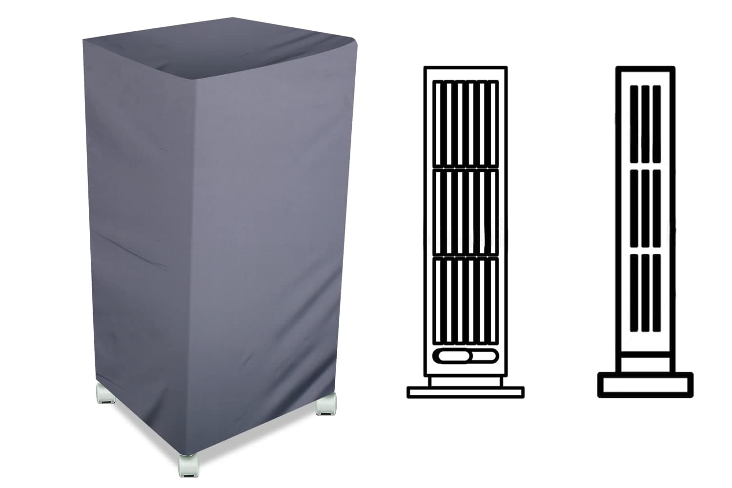 Stylista Cooler Cover Compatible for Symphony Diet 3D 20i 20 Liter Tower Cooler Grey Color