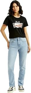 Levi's Women's Mid Rise 724 Slim Straight Fit Light-Blue Jeans