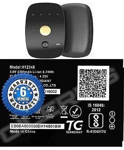 GILERINS™ Original H12348 Battery for Jio H-12348 Reliance Jio WiFi Dongle/Airtel WiFi / M2S Fi 2 / Wireless Router 4g FI2 / M2 hot spot Battery with 6 Month Warranty* (CAR66)