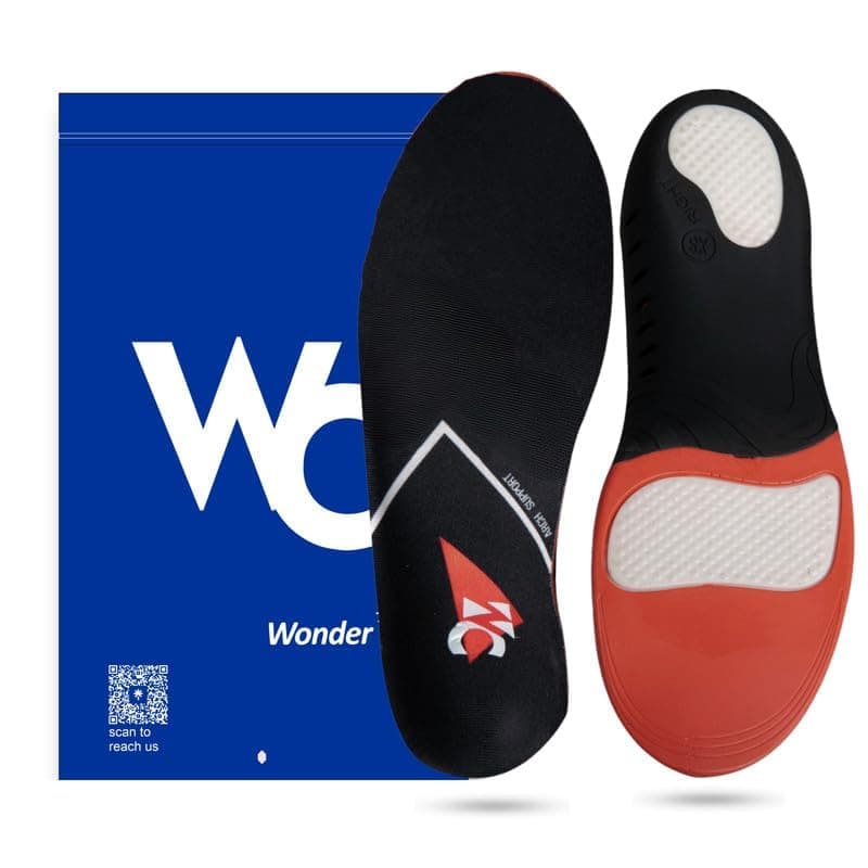 Wonder Care Triple Gel Extra Soft Insole for Shoes Men, Trimmable Arch Support Insoles, Orthopedic Insole for Flat Feet, Breathable Extra Comfort Shock Absorption Sole (Size 4-5 UK)