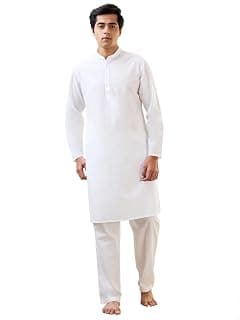 Raymond Men Comfort Fit Solid Pattern Pure Cotton Mandrin Collar Kurta