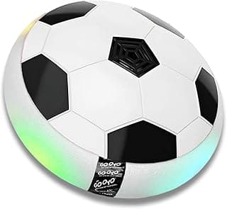 Gooyo GY-3231 Floating Hover Football with Colorful Flash Light Effect | Indoor Pro Air Football for Kids | Hover Soccer Ball | Engaging Indoor Game | White | 4xAA Battery (Not Included)