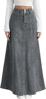 ODDMONKEY Denim Skirt for Women | High Waist Denim Skirt for Women (SKIRT-01-Black-3Btn-2XL)