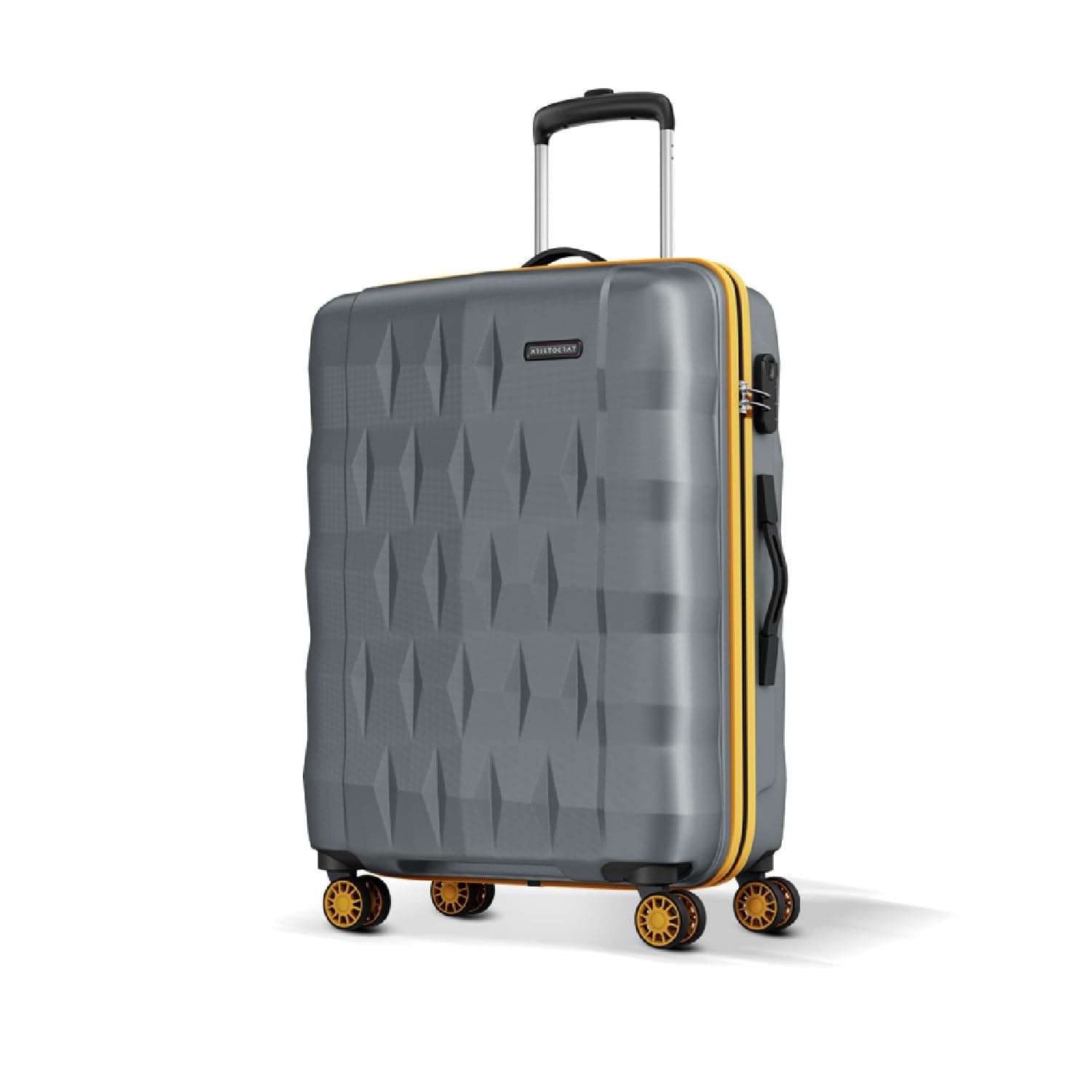 Aristocrat Comet 8 Wheel Check-in (Large Size) Hard Case Trolley Bag | Combination Lock | Tough and Durable Polycarbonate Luggage| 3 Year International Warranty | 76 CM Suitcase for Travel | Grey