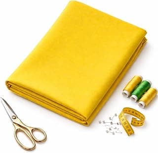 Right Choice Premium Unstitched Lemon Yellow Shirt Fabric for Men | Cotton Blend Soft Smooth Cloth 2.5 Meter | Solid Plain Tailoring Material for Formal Office, Casual & Party Custom Shirts