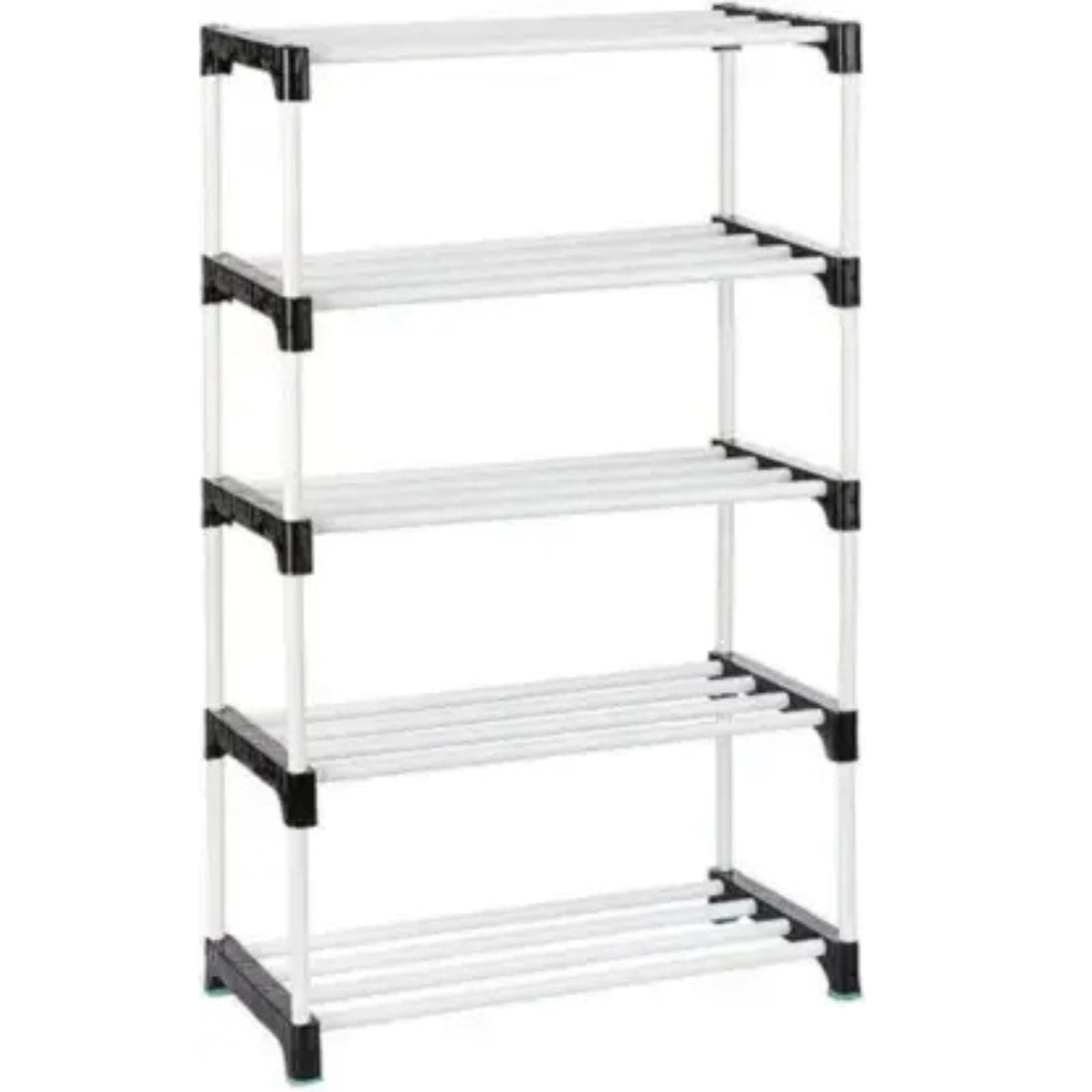 NILUX Adjustable Multipurpose Plastic Bookshelf and Storage Rack for Home, Office, Library, and Study Room Organization (White, Medium, 5)