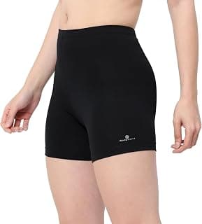 Bodyband Cycling Shorts for Woman mid Waist Stretchable Seamless Shorts for Women, Skin Fit Tights for Gym, Running, Cycling, Yoga Shorties for Womens & Girls