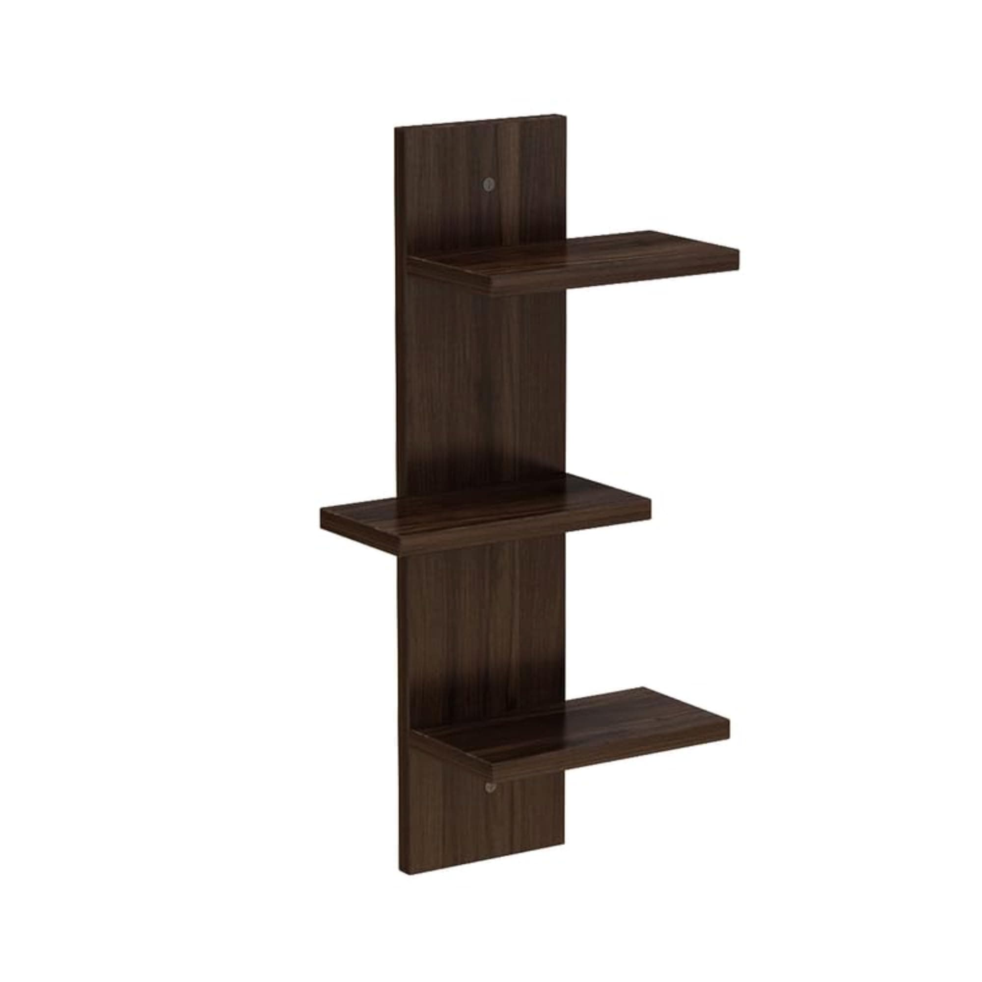 flux Wooden Wall Shelves for Living Room Home Decor Items Floating Book Rack for Study Room, Office, Kitchen Mounted Shelves Vertical Design for Living Room (Three Tier Cross Shelf Without Hook,Black)