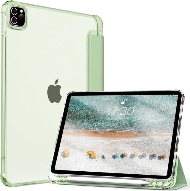 Boxome Tablet Case Cover for Apple iPad 10.2 inch (7th|8th|9th Gen) [Auto Sleep/Wake Cover] [Pencil Holder] [Trifold Stand] [Frosted Back] - Macha Green