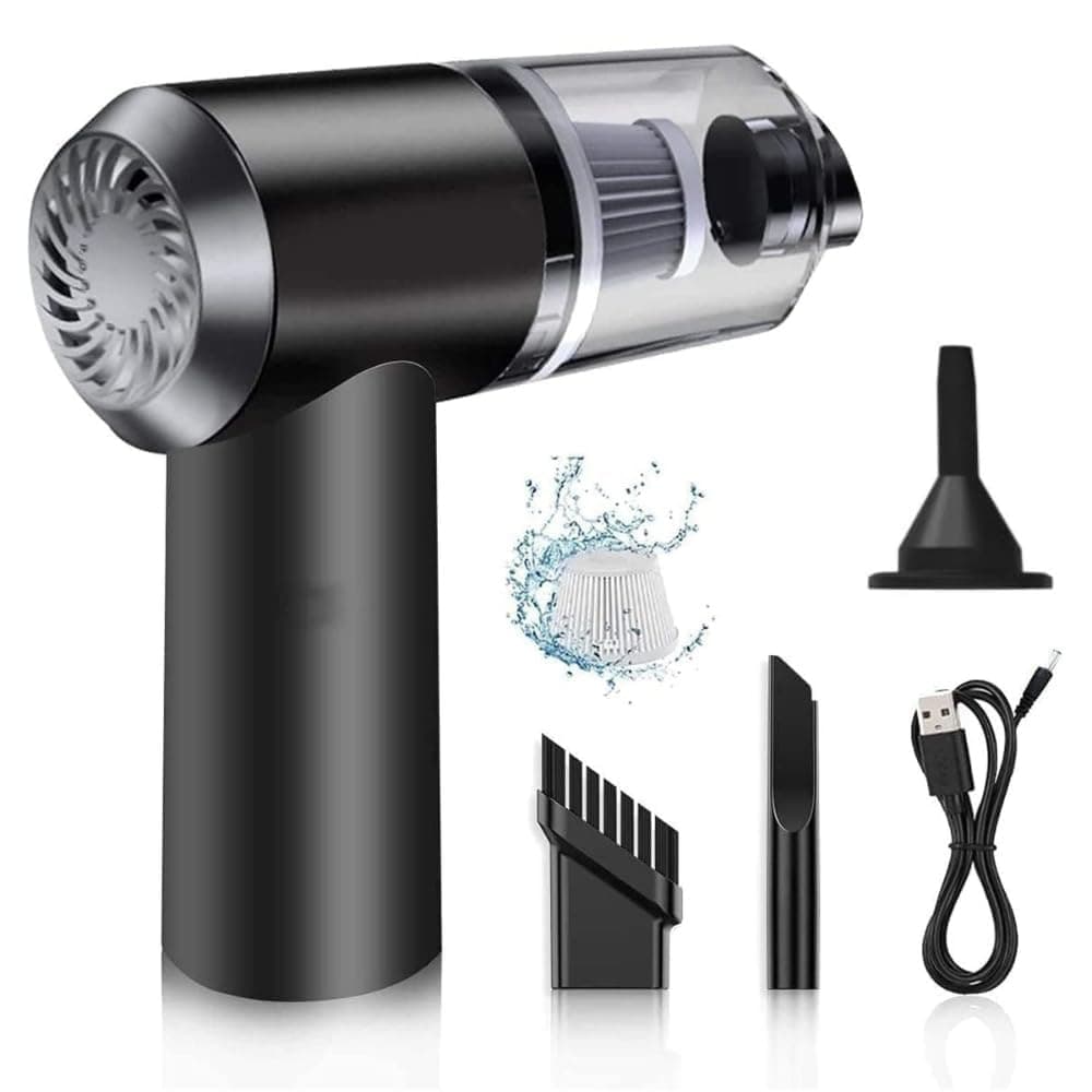 Eloxee 3-in-1 Portable Handheld Vacuum – Cordless Car Vacuum with USB Charging, Washable HEPA Filter & Tools – Powerful Suction (Black 3 in 1 Car Vacuum)