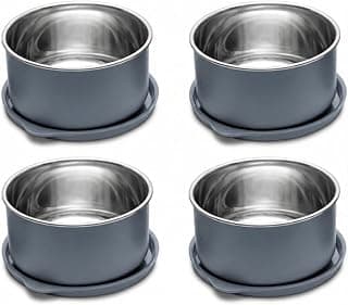 Allo Microwave Safe Stainless Steel Container, AirTight Tiffin & Leak Proof Lunch Boxes Storage Containers with Lids for Kitchen, Office, School, Set of 4, 320ml, Grey