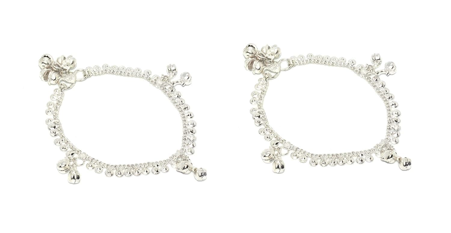 fashion accessories Anklet Baby Artificial Silver Plated Anklets Payal Ghungaroo for Kids Children Baby Girls (5-8) Years.1 Pair Anklet