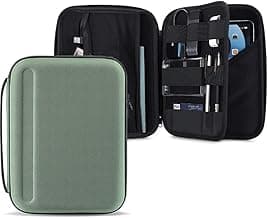 SwooK Portfolio Fabric Case for iPad Pro 11-inch 2020/ iPad Air 4 10.9 inch/10.2 New iPad 2019, Protective Sleeve with Accessories Pocket, Carrying Storage Bag for 10 Inch Tablets (Matcha Green)
