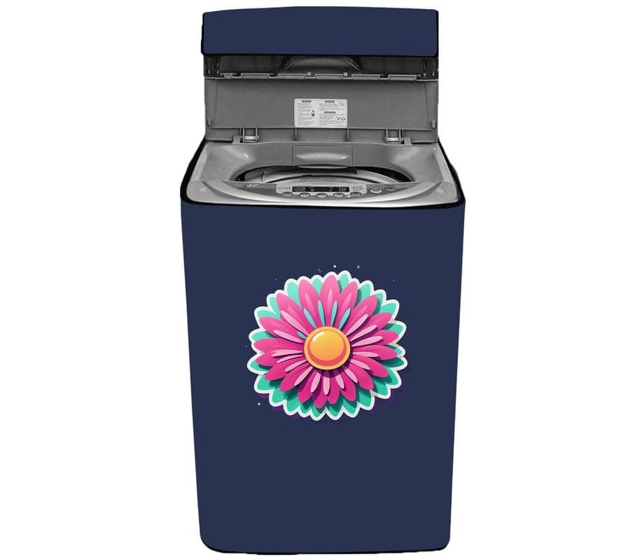 Amodori Top-load washing machine cover Suitable for IFB 6.5 kg to 8 kg (60X60X90cms) Solid Blue flower bossom decal print