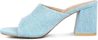 London Rag Block Heel Slip On Sandals