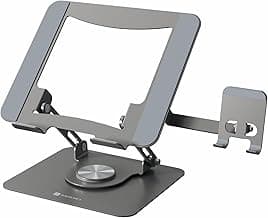 Portronics My Buddy K9 Pro 2-in-1 Laptop & Phone Stand with 360° Rotating Base, Adjustable Height & Angle, Foldable Metal Design, Heat Dissipation, Universal Fit for 10–15.6” Laptops