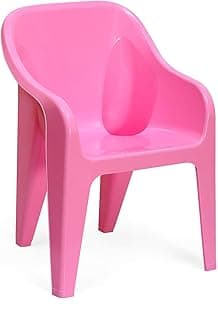 Nilkamal Kids Plastic Chair for Living Room with Arm | 3 Year Warranty | for Home, Kids Room, Living Room, Outdoor | Pink Colour | EEZYGOBBY