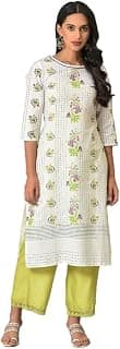 W for Woman Women's Cotton Blend Straight Fit Straight Kurta