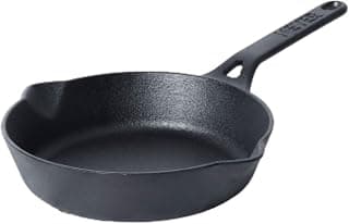 Meyer Pre-Seasoned Cast Iron Frypan | Cast Iron Skillet | Iron Pan | Frying Pan | Iron Fry Pan | Omlette Pan | Gas and Induction Compatible, 22cm, Black