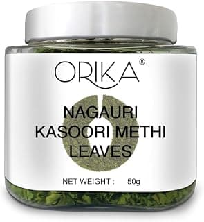 Orika Kasoori Dry Whole Methi - 50g Fenugreek Leaves for Authentic Indian Cuisine | Enhance Flavor & Aroma | Ideal for Cooking & Seasoning | 100% Natural