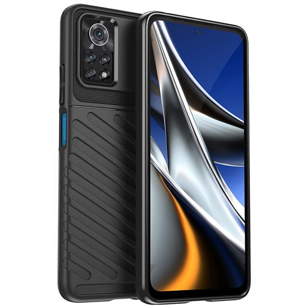 Amazon Brand - Solimo Shockproof Mobile Cover Compatible with Poco X4 Pro 5G (360 Degree Protection | Protective Design | Anti-Scratch Tough Slim TPU Case), Black