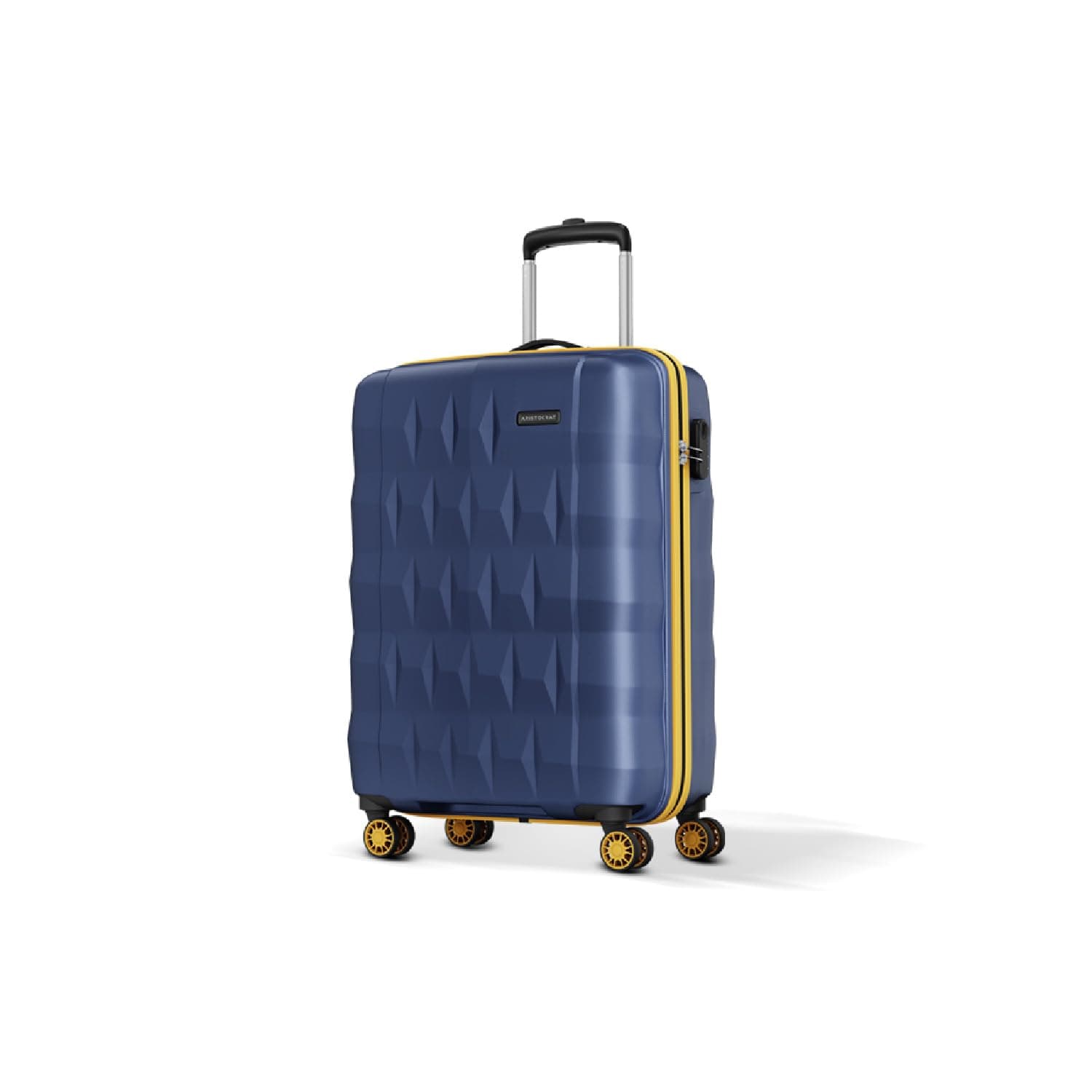 Aristocrat Comet 8 Wheel Cabin (Small Size) Hard Case Trolley Bag | Combination Lock | Tough and Durable Polycarbonate Luggage | 3 Year International Warranty | 56 CM Suitcase for Travel | Blue