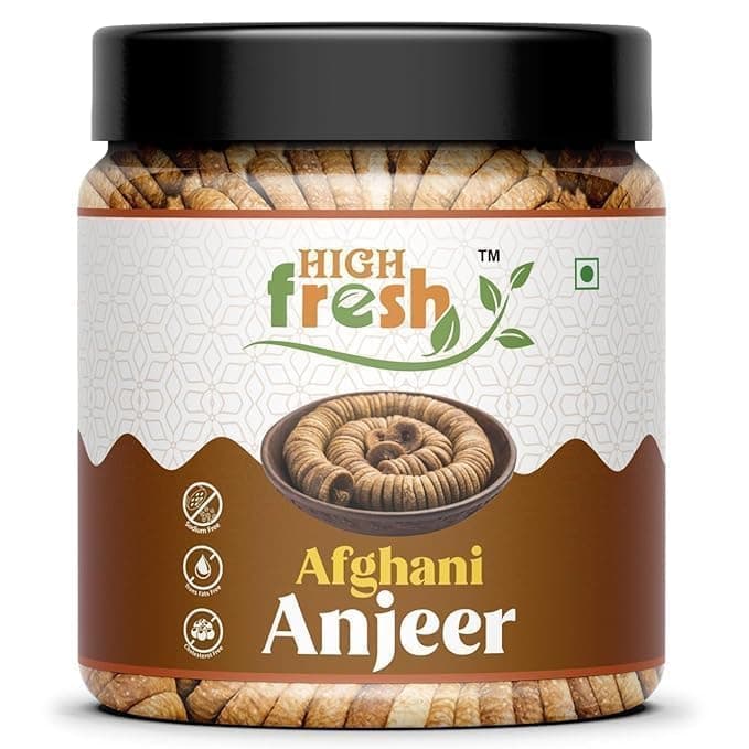 HighFresh Dried Afghani Anjeer 500Gm Pack | Dried Figs | High In Minerals & Vitamins | Amazing Snack