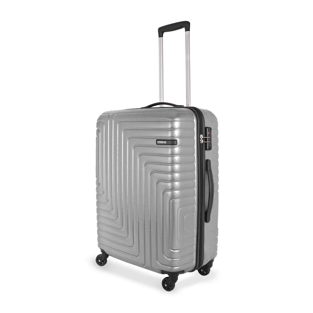 American Tourister Ivy NXT|Medium Size Check-in Spinner Trolley Bag (68 cm)|360° 4 Wheel Travel Luggage|Hard Case Polycarbonate (PC) Suitcase|Mounted TSA Lock|Silver