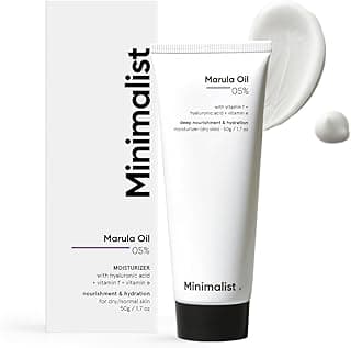 Minimalist Marula Oil 5% Face Moisturizer For Dry Skin With Hyaluronic Acid For Deep Nourishment & Hydration, For Men & Women