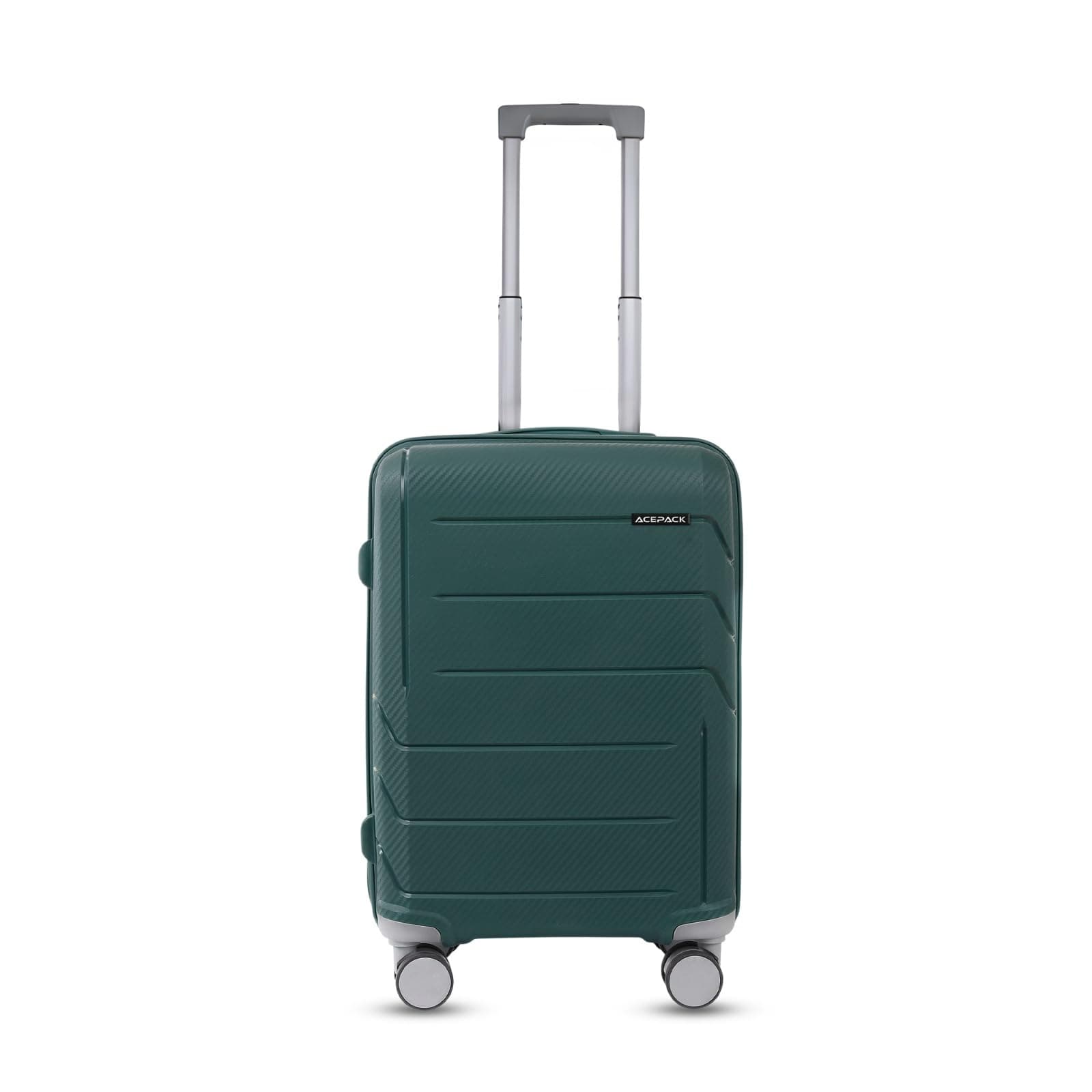 ACEPACK Orion Polypropylene (PP) Cabin Suitcase 55 cm | Lightweight Hard Shell Trolley Bag with 360° Silent Spinner Wheels, Number Lock, Telescopic Handle & Corner Guards | 30-45L Carry-On Luggage