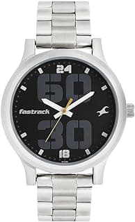 Fastrack Fastrack Bold Quartz Analog Black Dial Silver Stainless Steel Strap Watch for Guys, Men- NT38051SM07