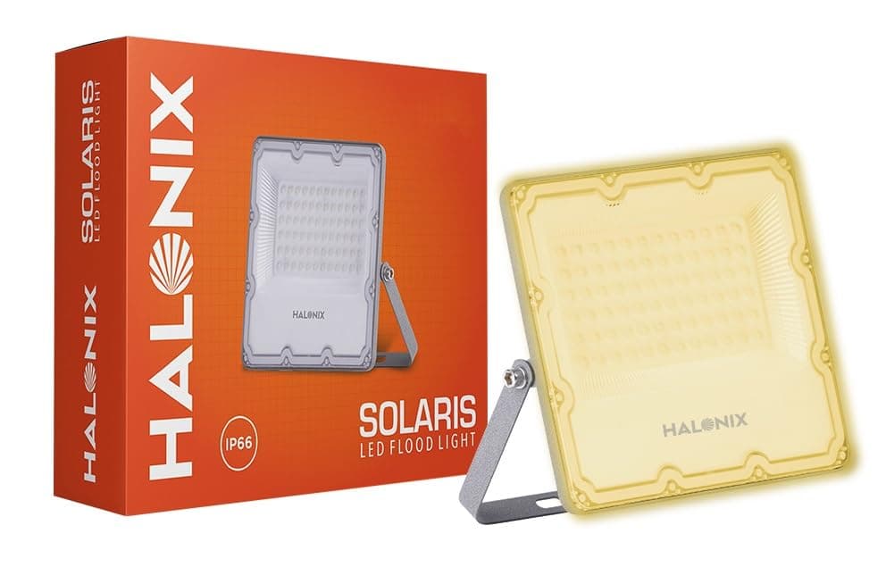 Halonix Aluminium 50W Yellow Waterproof Outdoor led Yellow Flood Light|Halogen Light, Street Light for Garage, Parking, Shop -Pack of 1|Short Circuit & Surge Protection.