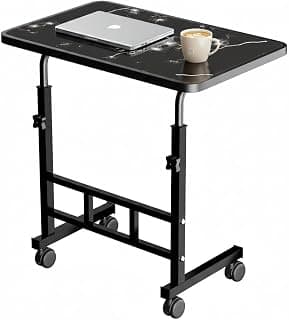 Multi-Purpose Sofa Side Height-Adjustable Laptop Table with Docking for Tablet, Study Table, Portable, Ideal for Work from Home, DIY Table, Easy to Assemble (Flower)