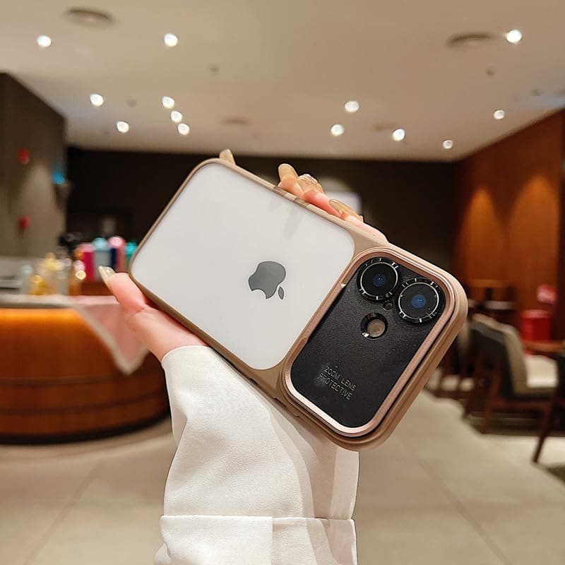 LuxuryKase Shockproof Clear Case for iPhone 16 | Camera Lens Protection | Slim Transparent Soft TPU Bumper | Anti-Yellow | Flexible Scratch Resistant Protective Cover - Desert Gold