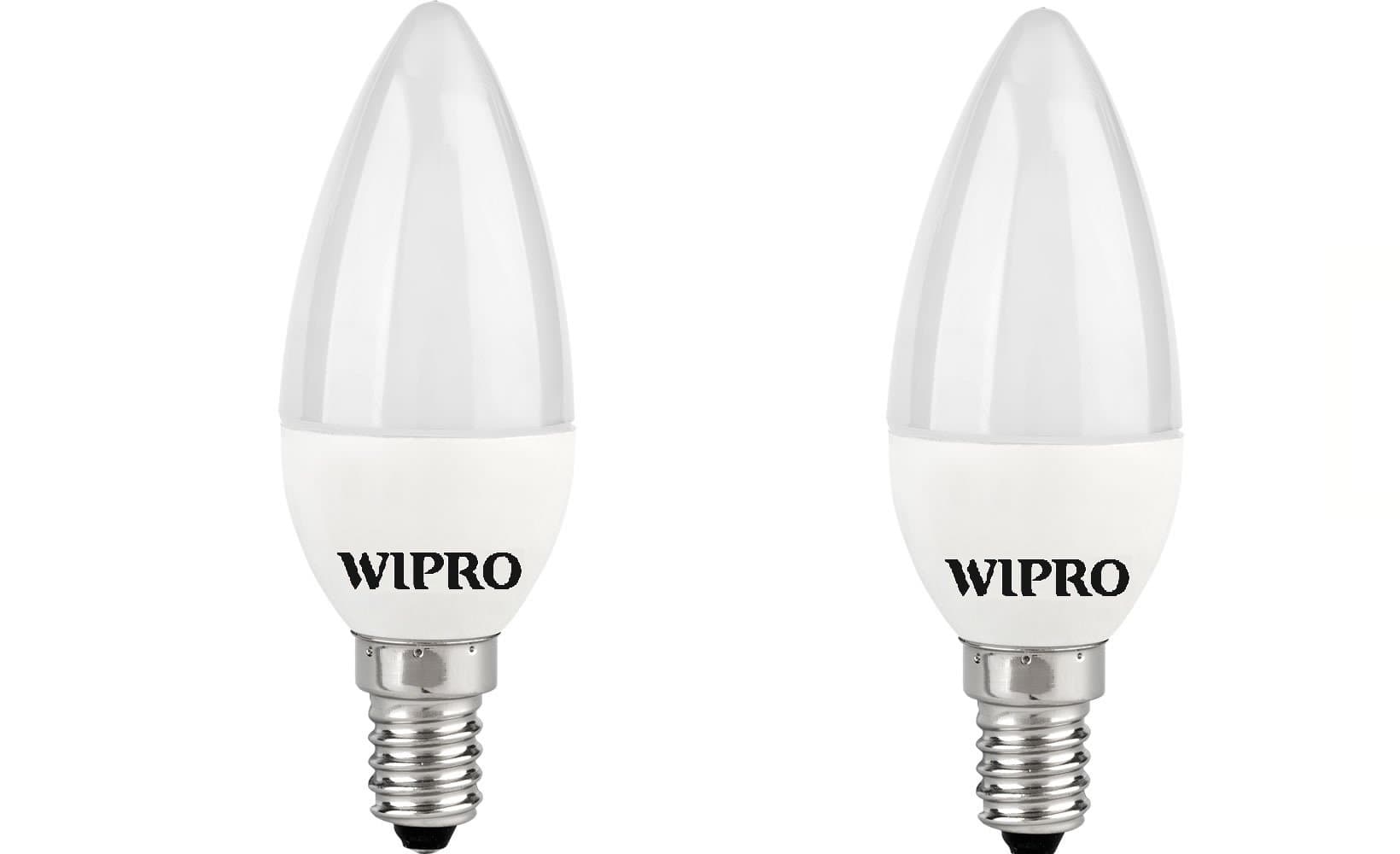 Wipro Garnet 3 W E14 Base Frosted Candle LED Culb | Warm White (2700K) | Pack of 2 | LED Filament Bulb for Home, office, chandellior, decorative lamp shade