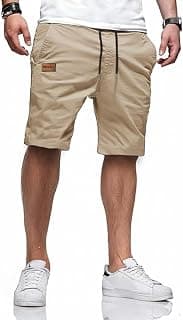 SMOWKLY Men’s Cotton Casual Shorts |Knee Length Regular Fit Half Pant for Men| Elastic Waist with Drawstring | Regular Fit Shorts | Bermuda Shorts for Men | Lightweight Perfect for Workout, Beach & Summer