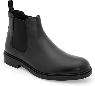 Red Tape Men'S Boots Black Leather Round Toe Lace-Up All-Day Comfort